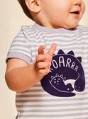 Fliederfarbenes gestreiftes T-Shirt mit kurzen Ärmeln FAOCTAVE / 23E1BGO1TMCH700
