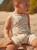Kurzer Jumpsuit in Rohkostoptik mit Animalprint FATANGUY / 23E1BGP1SAL007