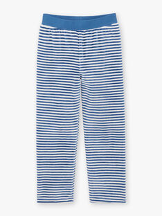 Marineblaues und weißes Pyjama-T-Shirt und Hose für Jungen BEDINAGE / 21H5PG65PYJ208