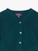 Smaragdgrüne Strickjacke mit Fantasiemuster GACAMILLE / 23H1BF82CAR608