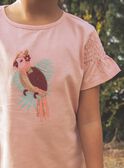 T-Shirt mit Papageienmotiv in hellrosa FITETETTE / 23E2PFD2TMCD300
