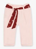 Baby Mädchen nackte Twill-Hose mit Blumenmuster-Gürtel CABATA / 22E1BF71PAND319