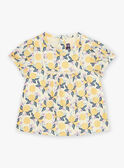 Vanille-Satinbluse mit Fruchtaufdruck FAPENNY / 23E1BFO1CHE114