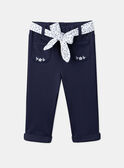 Marineblaue Hose mit geblümtem Gürtel LACLARA / 24H1BFJ1PAN070