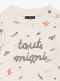 Beigefarbenes Sweatshirt aus Molton mit Tiermuster FATAHAR / 23E1BGP1SWE007