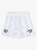 Ecru gestreifte Shorts Kind Mädchen CYASHOETTE / 22E2PFK1SHO001