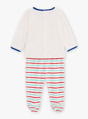 Schlafanzug für Baby Junge aus grauem Samt mit Feuerwehrauto CEFLORENT / 22E5BG41PYJJ920
