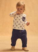 T-Shirt, weiß mit Waschbär-Print und langen Ärmeln, Baby, Jungen NAIVAN / 25H1BGP1TMLA015
