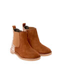 Kamelfarbene Wildlederstiefel mit Pailletten Kind Mädchen BECHELETTE / 21F10PF43D0D804