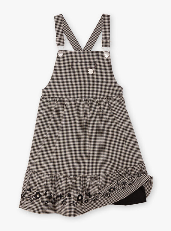 Kind Mädchen Gingham fließenden Latzhose Kleid BECHAETTE / 21H2PF21CHS090
