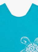 Schildkrötenblaues Tank-Top Kind Mädchen CAUJERETTE  2 / 22E2PFT1DEB202