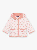 Gesteppter Kapuzenmantel in rosa mit Blumendruck. FIMARIE / 23E1BF51VESD319