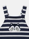 Latzhose mit marineblauen Streifen und mit Waschbär-Patch, Baby, Jungen NAIGOR / 25H1BGP4SALA015