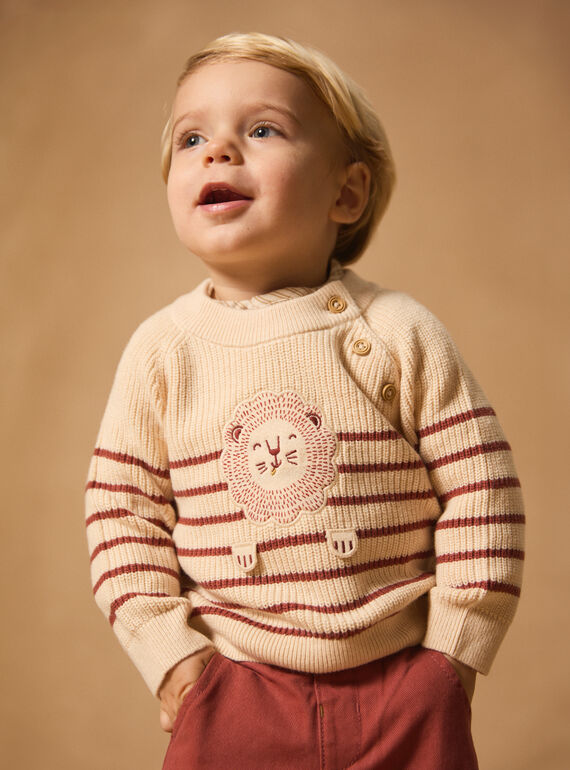 Gestreifter Pullover mit Löwe MAANTOINE / 25E1BG71PUL114