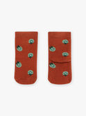 Ringelsocken ziegelrot mit Tomaten FACOCO / 23E4BGB2SOQ506