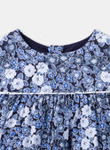 Blau-weißes Kleid mit Blumenmuster LACECILE / 24H1BFJ1ROB070