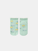 Céladonblaue Blumen-Jacquard-Socken KLISOZETTE / 24E4PFR1SOB204