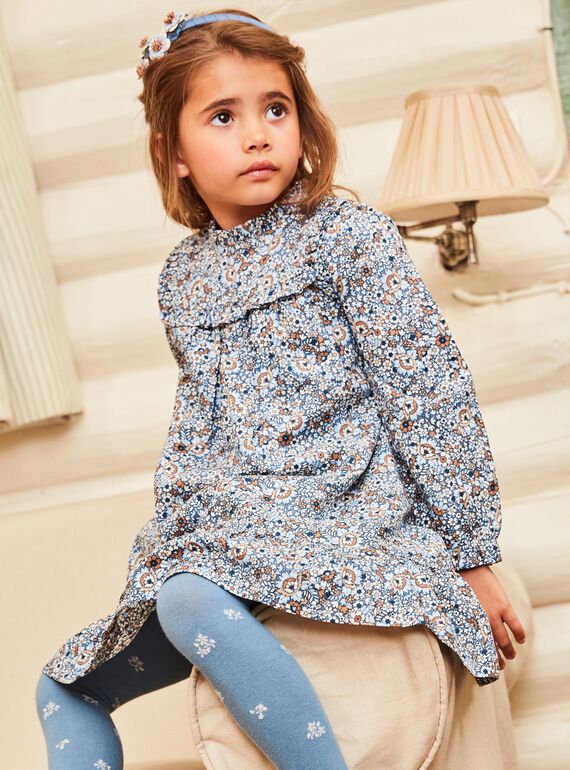 Frostblaues Kleid mit Blumenmuster DIAROBETTE / 22H2PFY1ROBC206