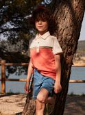 Poloshirt in Weiß und Koralle für Kind Junge CUWIAGE / 22E3PGP1POL001