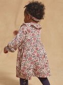 Beigefarbenes Twill-Kleid mit Blumendruck GAKATIA / 23H1BFH1ROB080