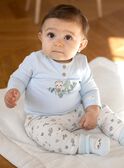 Blaues Bodysuit-T-Shirt, beige Hose und wassergrüne Socken FOREST / 23E0CG72ENS614