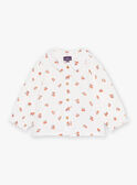 Vanillefarbene Bluse aus Baumwollgaze mit Obstdruck GAAGATHE / 23H1BF71CHE114