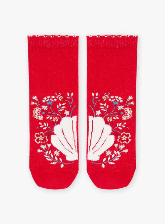 Socken mit blauen Streifen auf weißem Hintergrund FOCHOETTE / 23E4PFC1SOQ410
