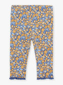 Ecru Bluse mit dunkelblauer Leggings und Stirnband mit Blumenmuster 23E1BF81ENS001