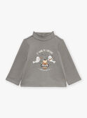 Mittelgraues Fleece-T-Shirt GASEDOU / 23H1BGR2TMLJ908