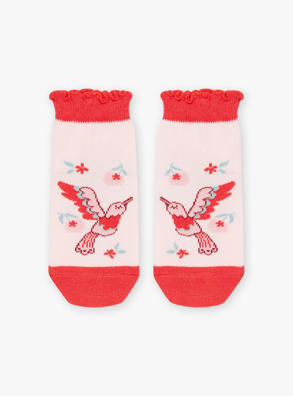 Nudefarbene Socken mit Vogelmuster FLUZOETTE / 23E4PFQ1SOBD319
