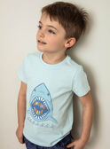 Blaues T-Shirt mit Hai-Muster ZUZAGE1 / 21E3PGL3TMC614