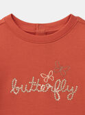 Rotes Sweatshirt mit Schmetterlingen KROSWETTE / 24E2PFE1SWEE405