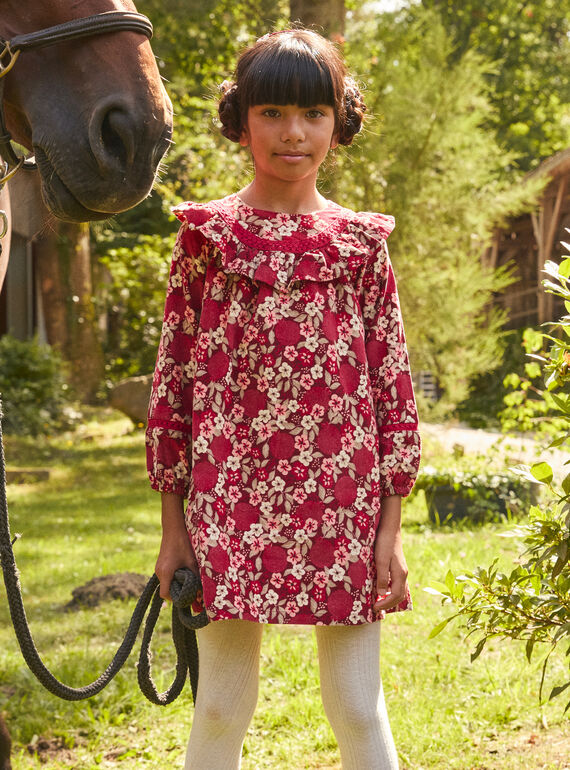 Geblümtes Kleid aus Cord LALOUNETTE / 24H2PFR2ROBF506