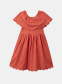 Rotes Kleid mit Stickerei KROFORETTE / 24E2PFE1ROBE405