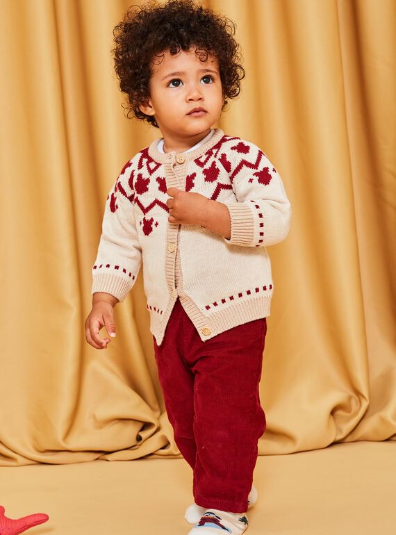 Strickweste in Rot und Beige DAPIERRE / 22H1BGX1GILF512