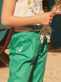 Fließende Hose aus grüner Popeline LAPANETTE / 24H2PFI2PANG624