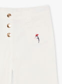 Kind Mädchen ecrufarbene Jeans mit weitem Bein CILOUETTE / 22E2PF81PAN001