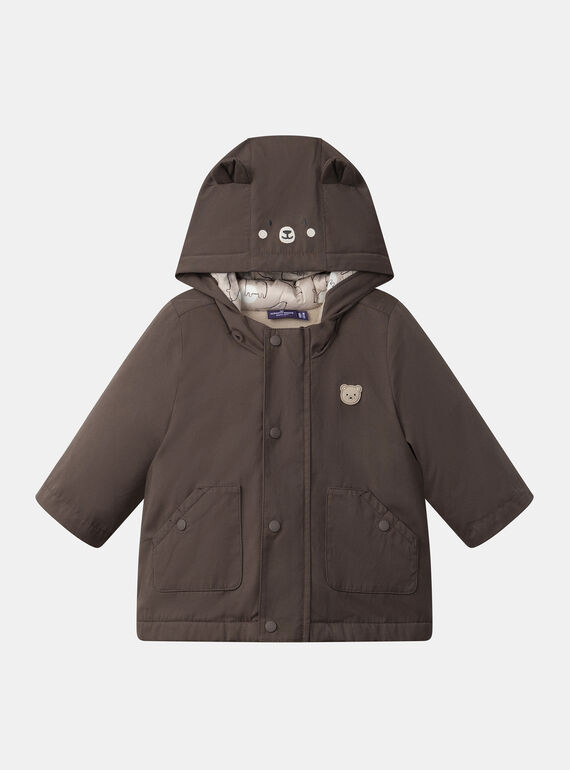 2-in-1-Parka mit langen Ärmeln in Braun oder Beige mit Bärenprint, Baby, Jungen NINATHAN / 25H1BGE1PAR816