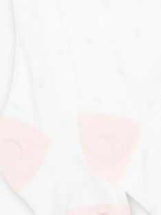 Baby Mädchen ecrufarbene Strumpfhose mit rosa Tupfen BATAMARA / 21H4BFR1COL001