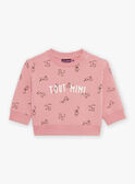 Vintage-Sweatshirt rosa mit Tiermotiv FAGETIENNE / 23E1BGD2SWED332