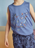 Blaues Tank-Top mit Hai-Motiv Kind Junge CYDEBAGE1 / 22E3PGT1DEBC240