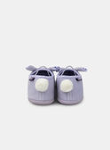 Ballerinas, violett mit Kaninchenkopf-Stickerei und Pompon Mädchen NUILAPETTE / 25F10PF31CHP205