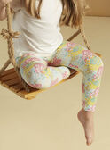 Leggings für Kinder Mädchen mit Blumendruck in Ecru CEFLOETTE 3 / 22E4PFU3CAL811