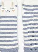 Socken mit Streifen und Hasenanimation blau grau und offwhite DIACHOSETTE / 22H4PFY1SOAC206