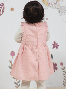 Baby Mädchen Rosa besticktes ärmelloses Kleid BAGILLY / 21H1BF91CHSD329