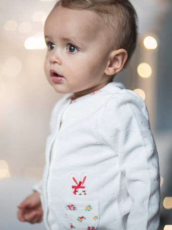 Baby Mädchen T-Shirt und Hose aus Samt mit Blumenanimation CEDIVINE / 22E5BF41PYJ001