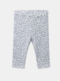 Ecrufarbene Leggings mit Blumenprint LACELINE / 24H1BFJ1LG001