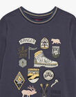Dunkelgraues T-Shirt mit langen Ärmeln DECERFAGE / 22H3PGR3TMLJ900