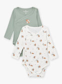 2 Bodys aus Baumwolle in Ecru und Khaki LOUIS / 24H0NG11BOD001