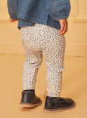 Ecrufarbene Leggings mit Blumenprint LACELINE / 24H1BFJ1LG001